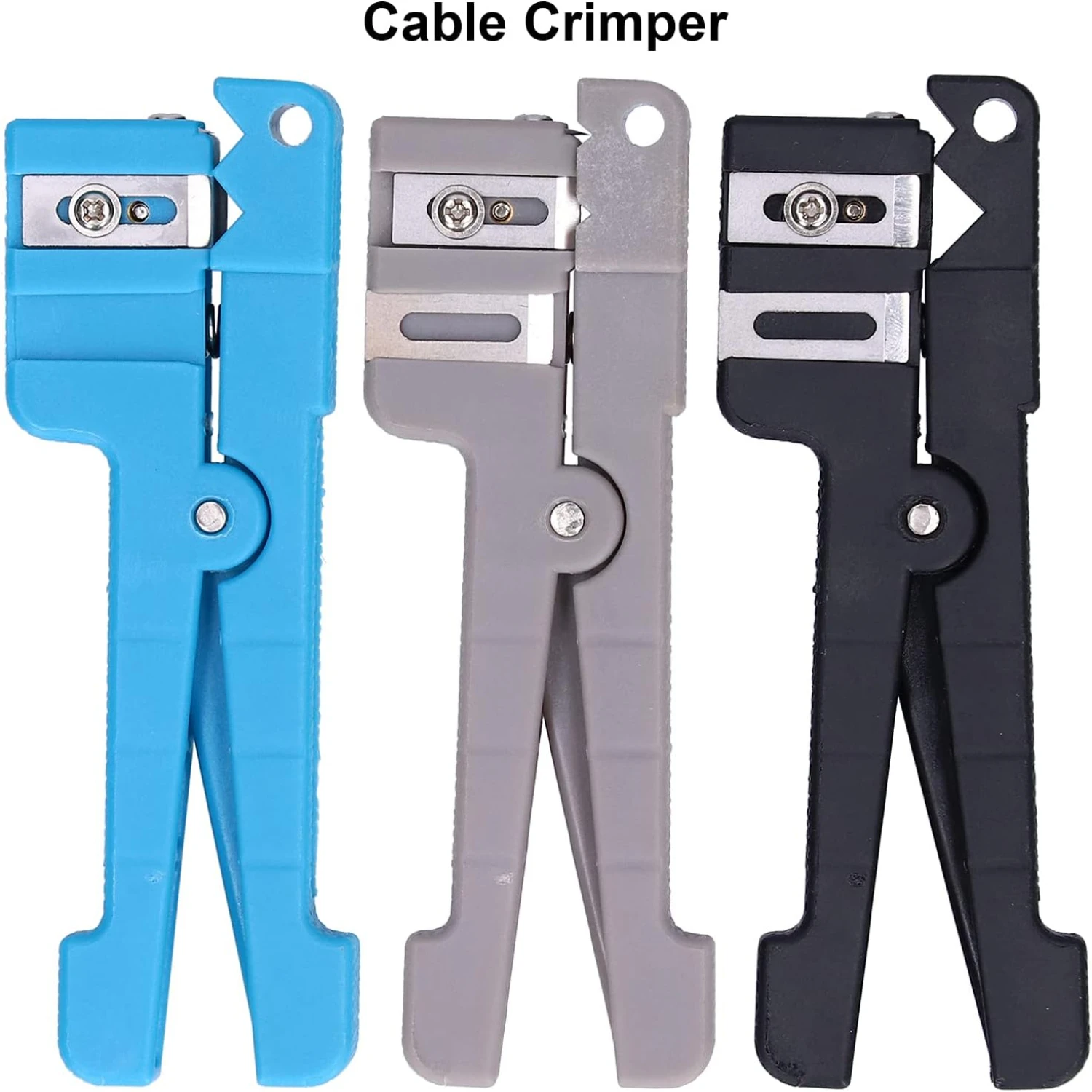 Efficient Labor-Saving Fiber Optic Stripper Set with Straight and Curved Blades, 3pcs, High-Quality Coaxial Cable Crimper, Ideal