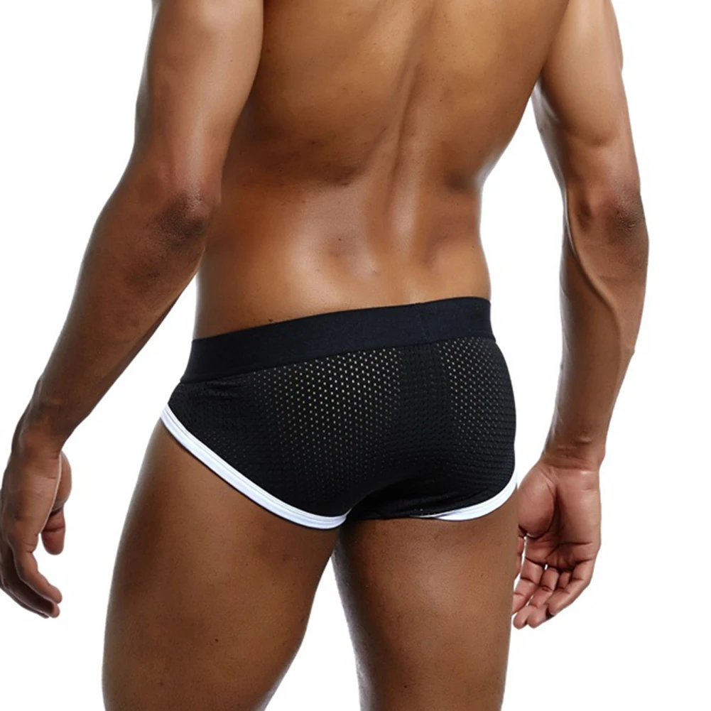 Sexy Men's Low Rise Briefs Pouch Panties Breathable Hip-Lifting Underwear Low Waist Underpants Elastic Lingerie Knickers