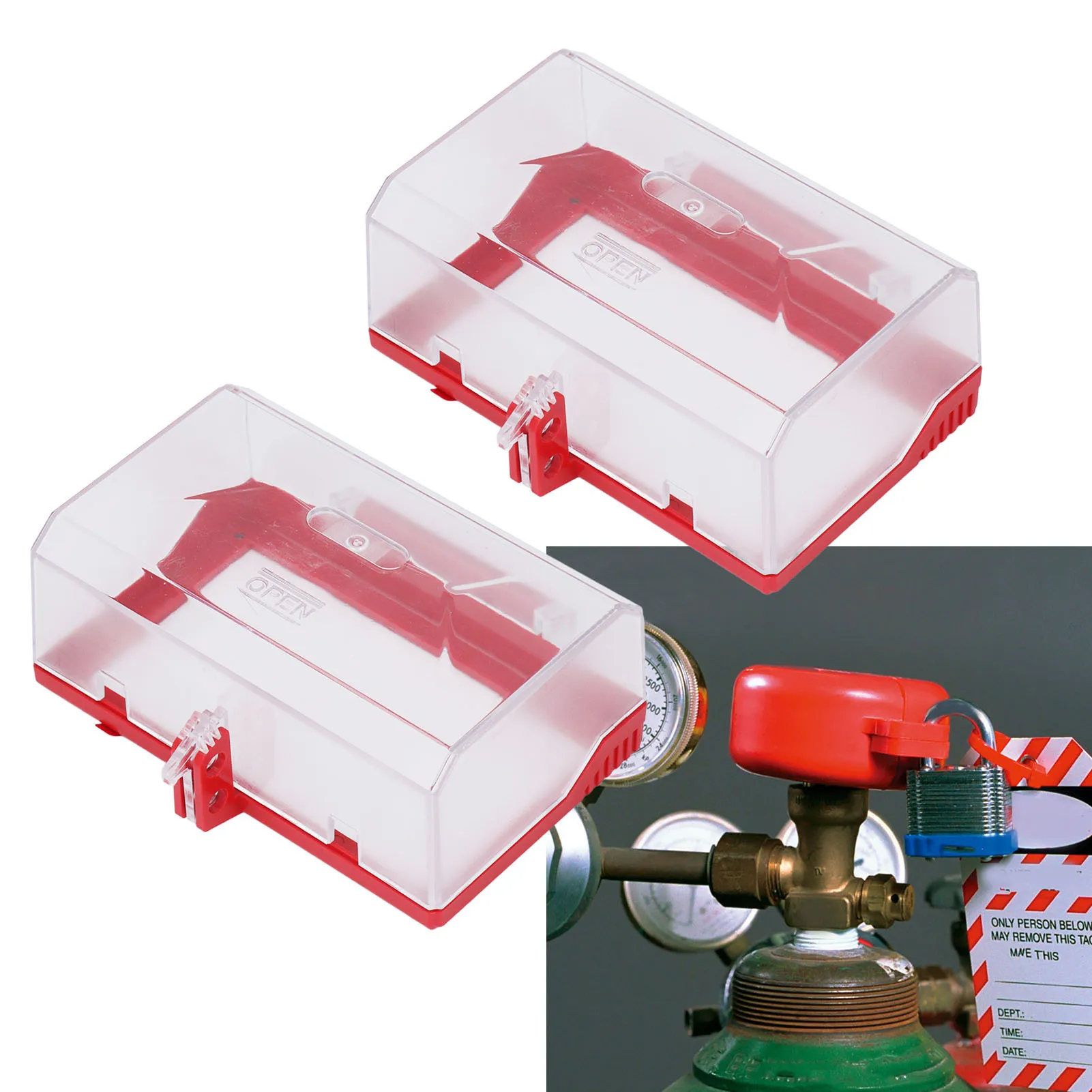 Power Push Button Switch Cover Emergency Stop Button Cover Lockout Hole Design Easy Installation Transparent for Industry