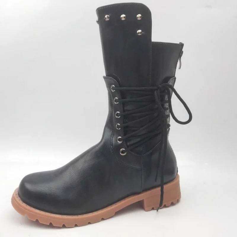 Women's Boots In The Boot Boot Autumn Winter 2024 New Willow Nail Boots Women's Low Heel Rider Boots