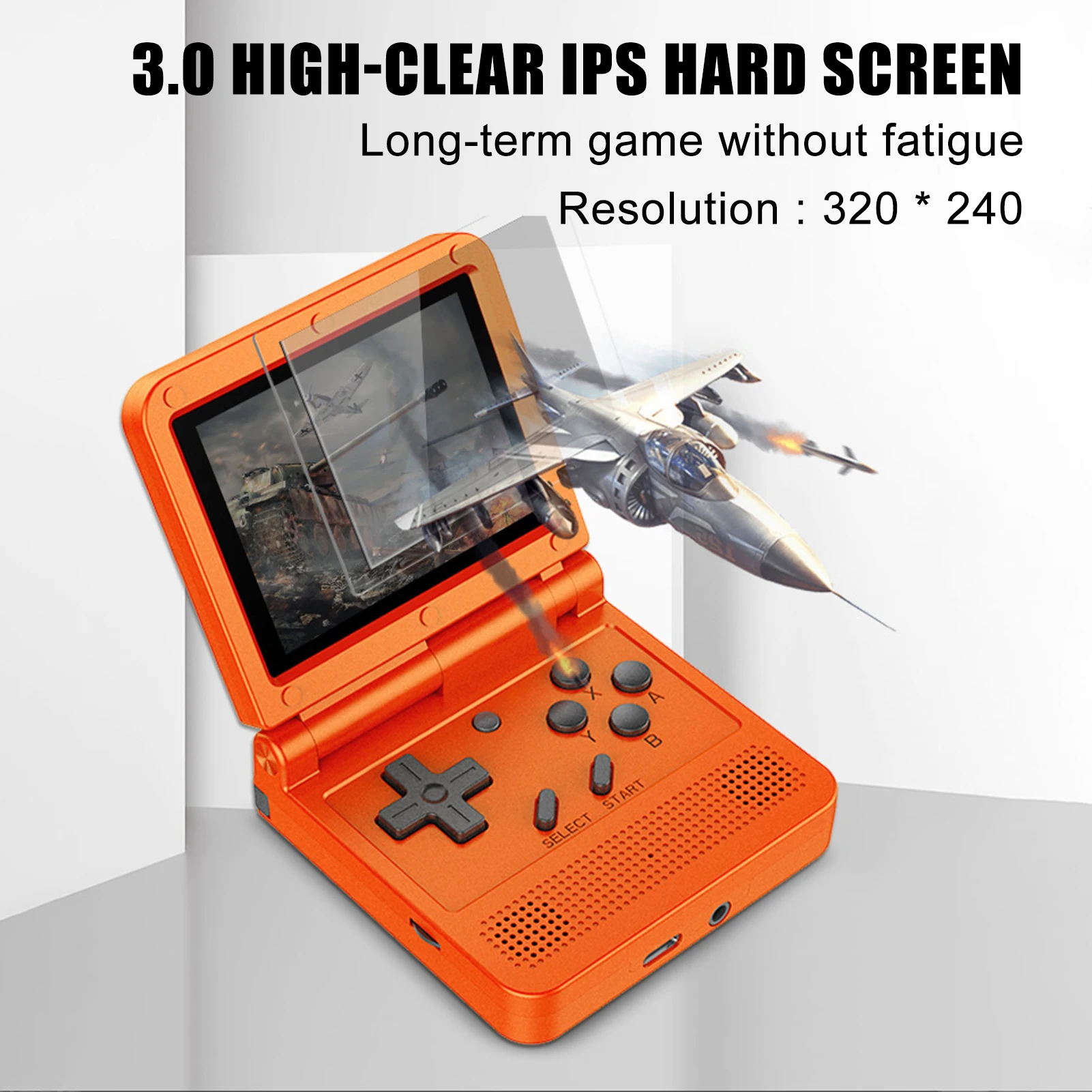 Powkiddy Handheld Game 3.0-inch IPS High-clear Screen Open Source Mini Folding Flap Game Console 15 Emulators Children's Gifts