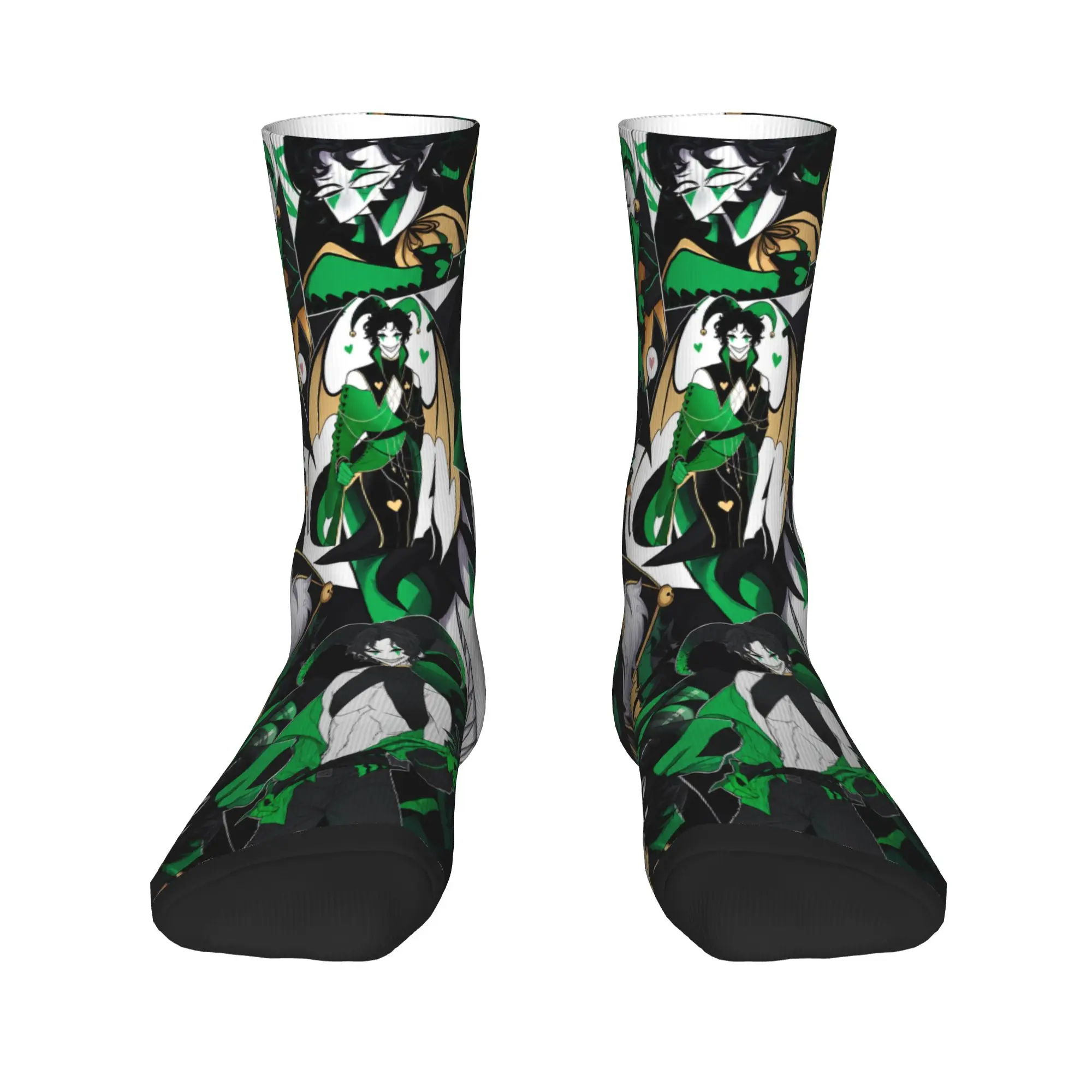 Men's Socks Freak Circus Green Joker  Stockings Spring Gothic Medium Soft Socks Graphic Outdoor Sports Anti Bacterial Socks