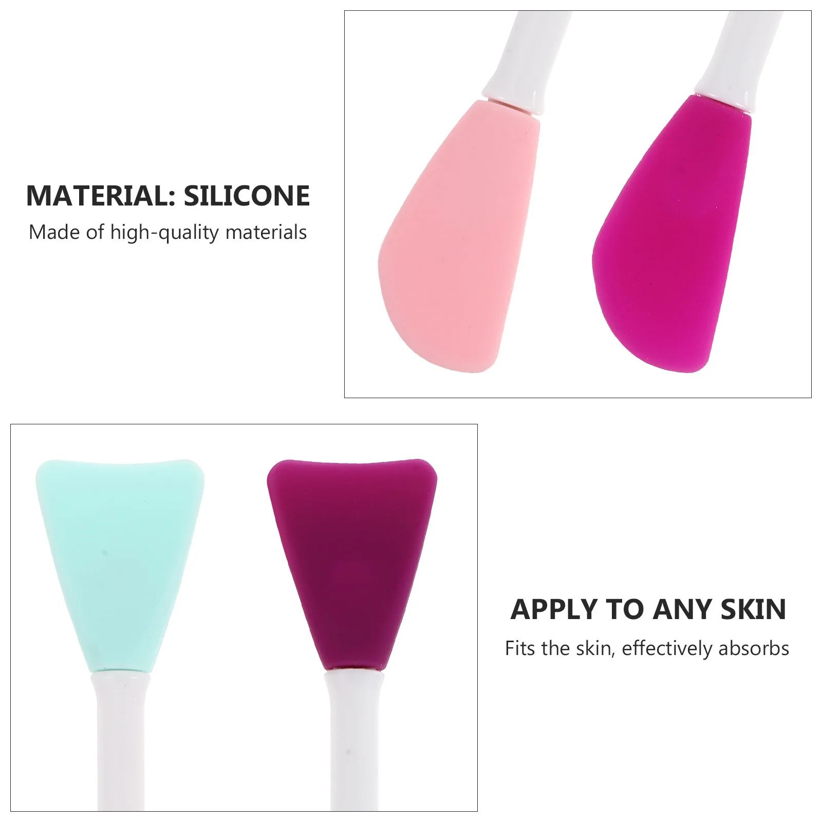 

4Pcs Facial Mask Brushes Non-Deformable Silicone Applicators for Skincare Routine Comfort Tools Sink Care Tools