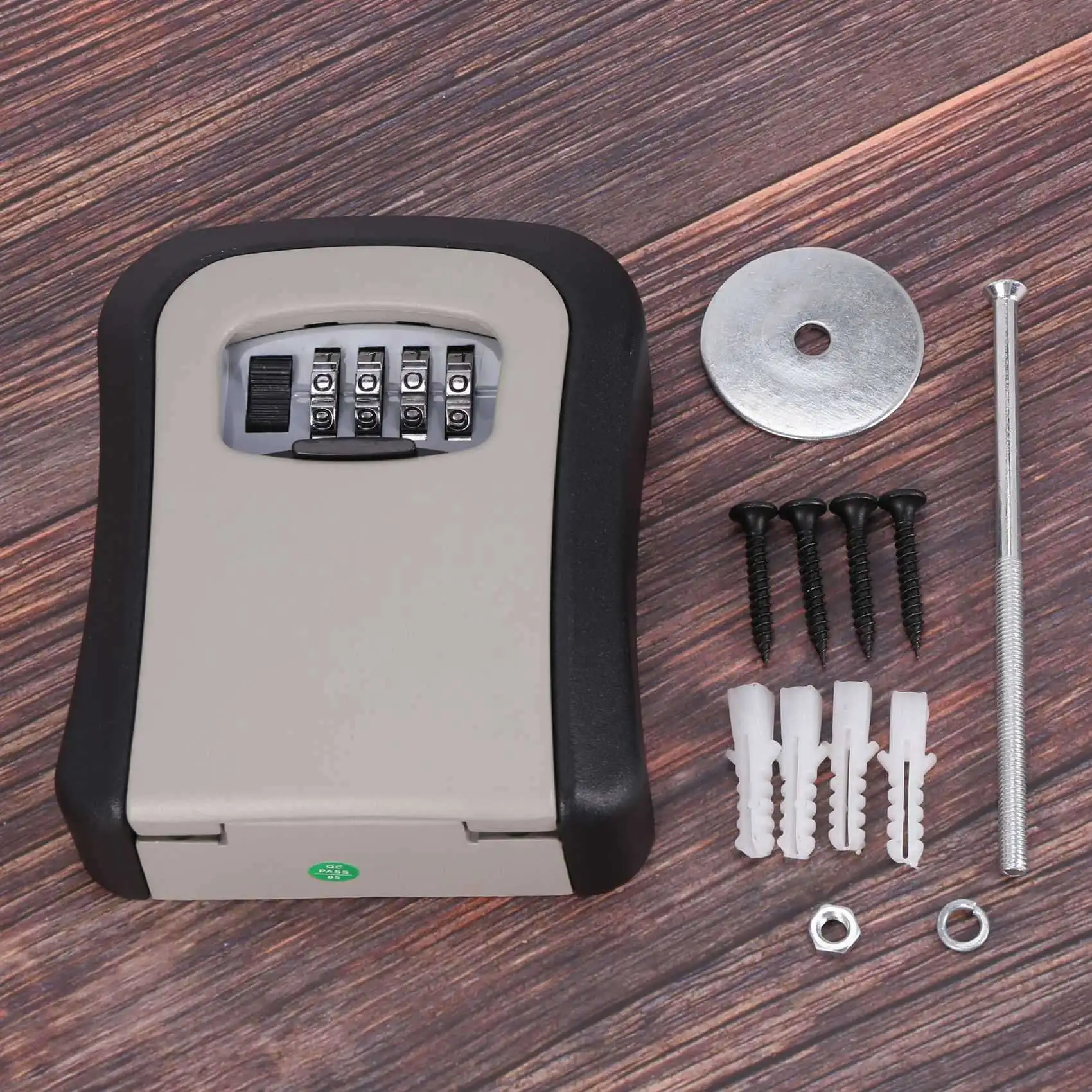 B50B-2X Key Lock Box Wall Mounted Aluminum Alloy Key Safe Box Weatherproof 4 Digit Combination Key Storage