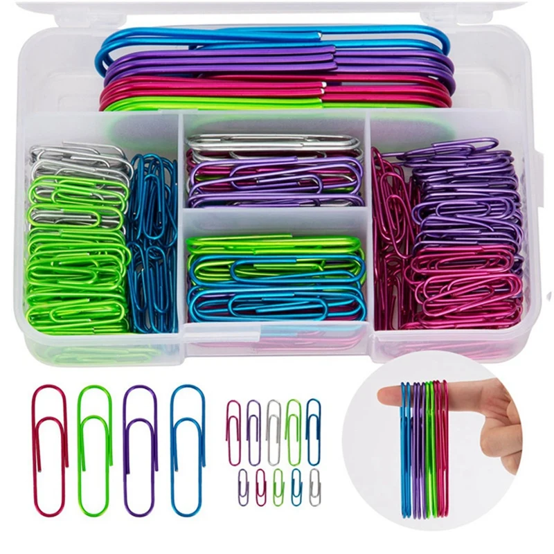 250 Pcs Paper Clips With Plastic Box Coated Large Paper Clips Paperclips Great For Office School Document Organizing