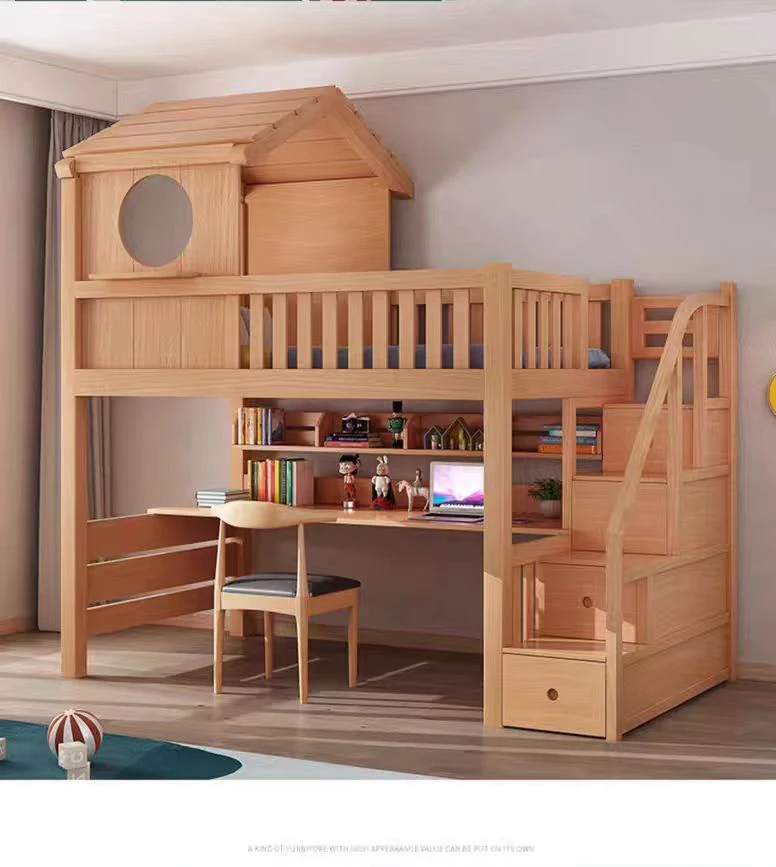 New Zingana wood bunk bed kids baby wooden bed child bunk bed for bedroom/hotel cartoon kids' babies' bedding kids furniture