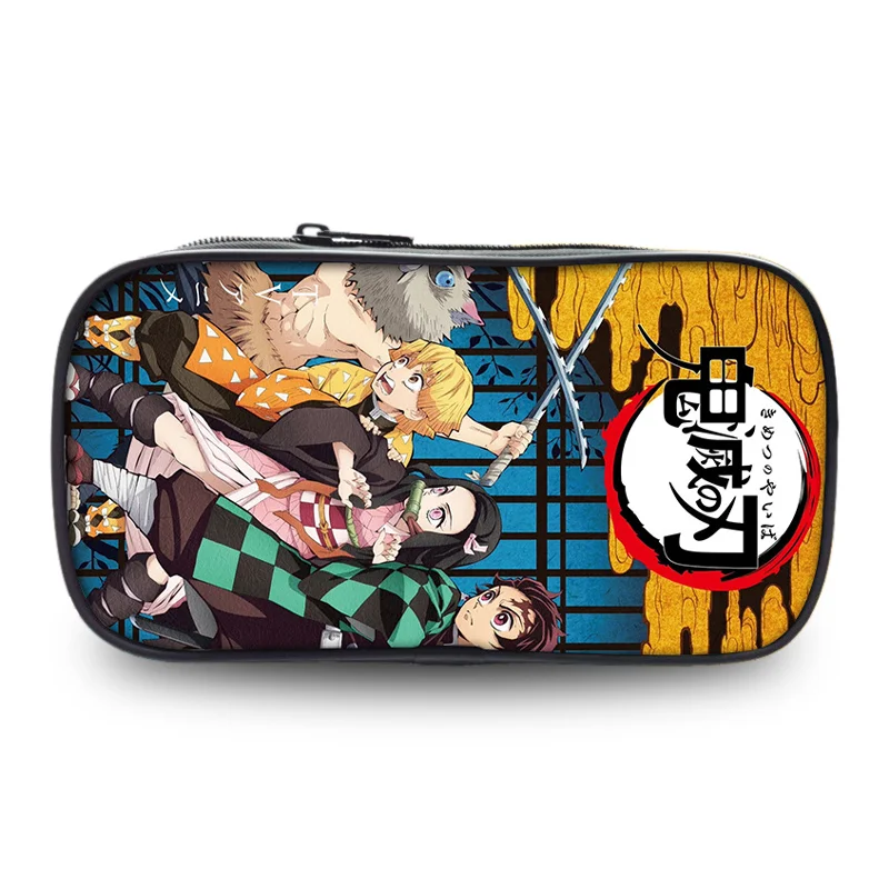 Anime Demon Slayer Pencil Case Student Single Layer Storage Bag Tanjirou Nezuko Zenitsu Giyuu Cartoon Pen Box Cosplay Accessorie view 4