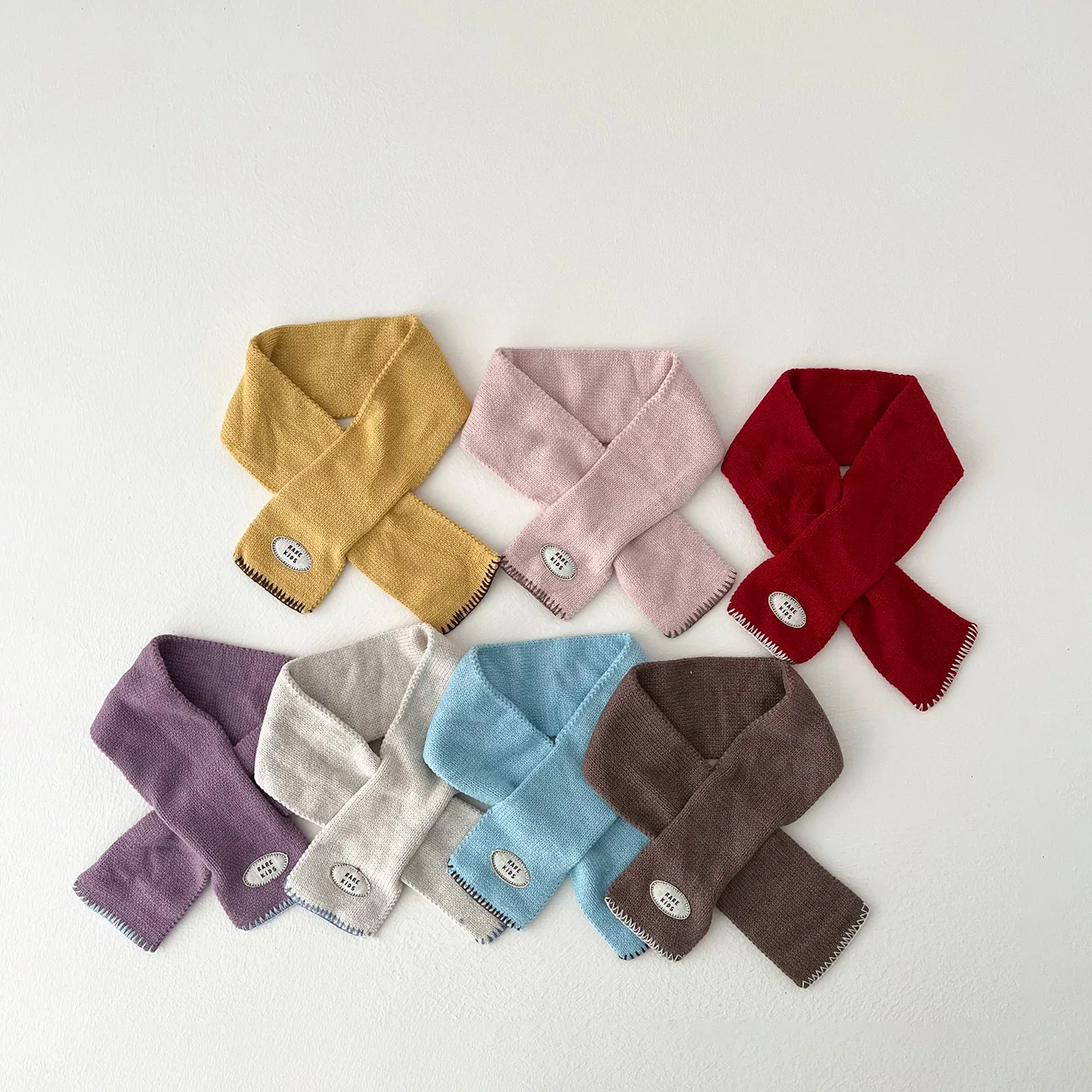 7 Color Children's Scarf 2026 Winter 2-10T Kids Scarves Solid Knitted Baby Scarf Warm Windproof Boys Girls Children Neck Warmer
