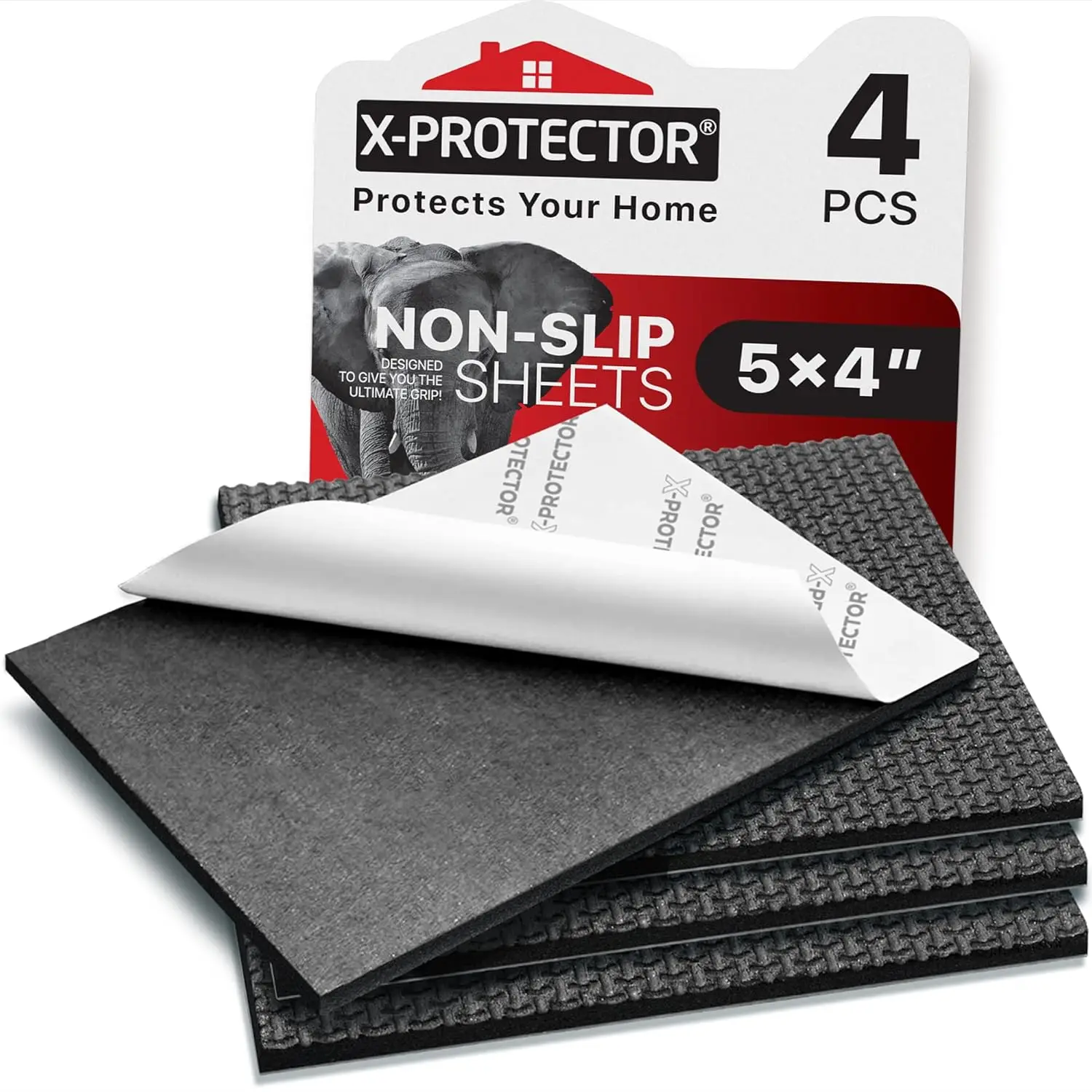 4-Pack Non-Slip Rubber Pads, 4x5