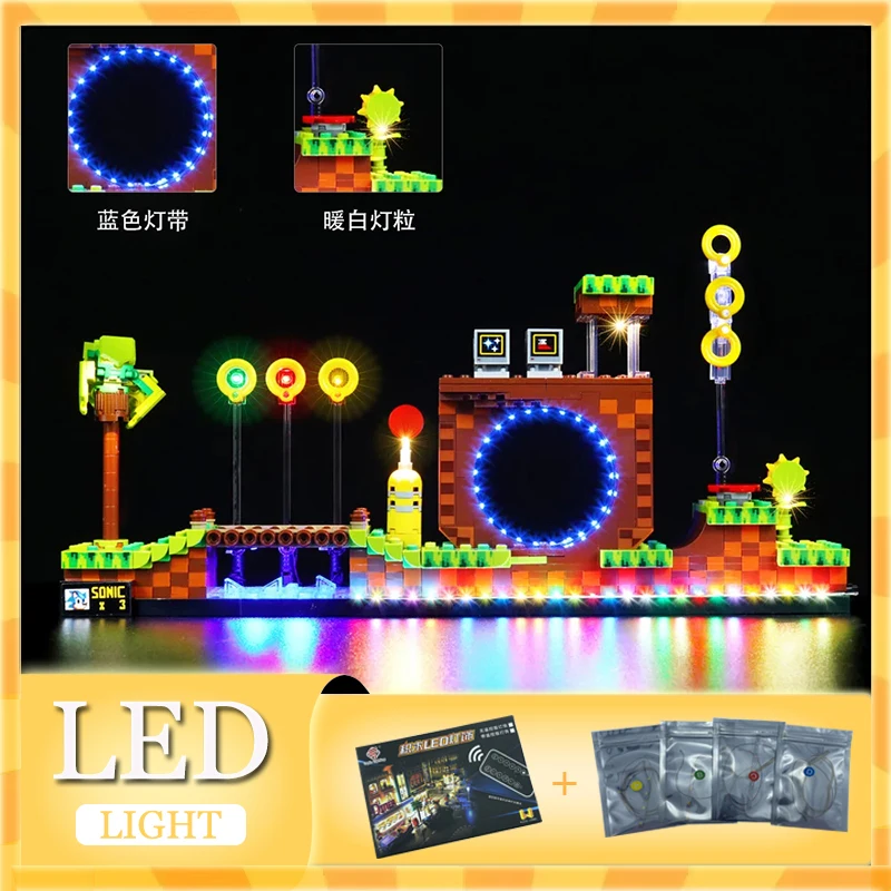 DIY LED Light Kit For LEGO 21331 Super hedgehog-Green Hill (Only LED Light,Without Blocks Model)