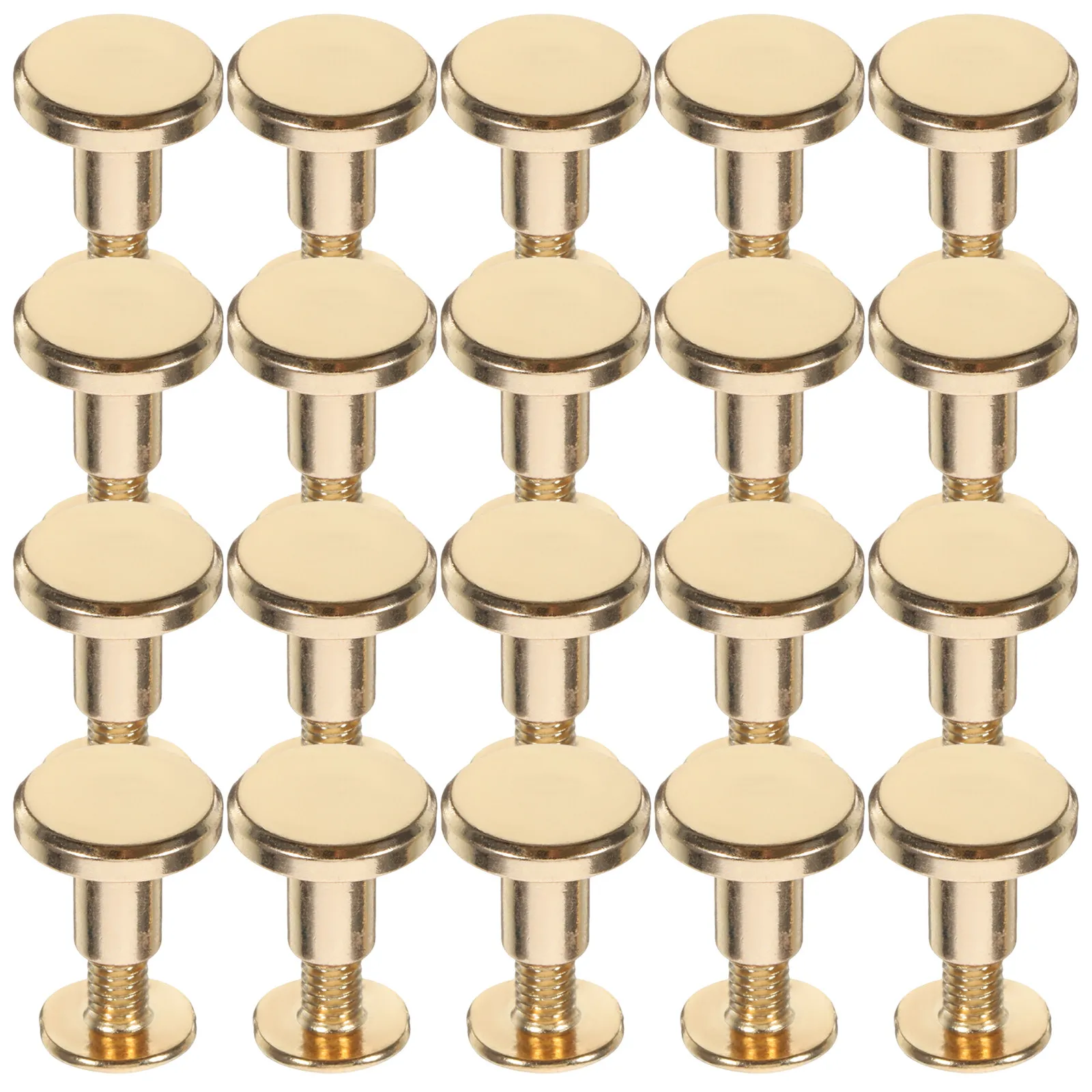 22pcs Leathercraft Rivets Kit M3x8mm Chicago Screws for Book Binding Belt Bag DIY Repair