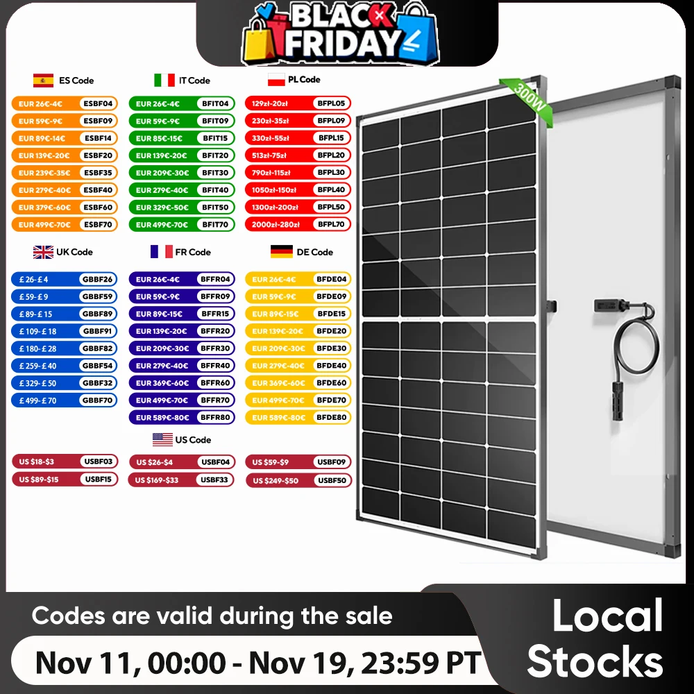 WERCHTAY 300W 10BB N-Type كفاءة تحويل 25% لأنظمة الطاقة الشمسية للسقف RV السكني خارج الشبكة #1