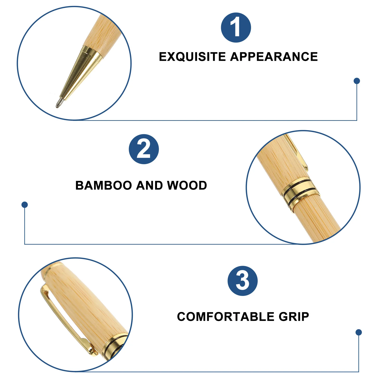 

1 Set Bamboo Wood Fountain Pen Smooth Writing Portable Vintage Style Gift Box Calligraphy Pen Multi-Use Writing Tool Comfortable