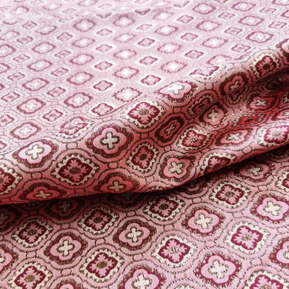 

Жаккардовая парча, полиэстер, жесткий золотой шелк, благородная новогодняя одежда, костюм Тан, модный костюм «сделай сам», шить по метрам