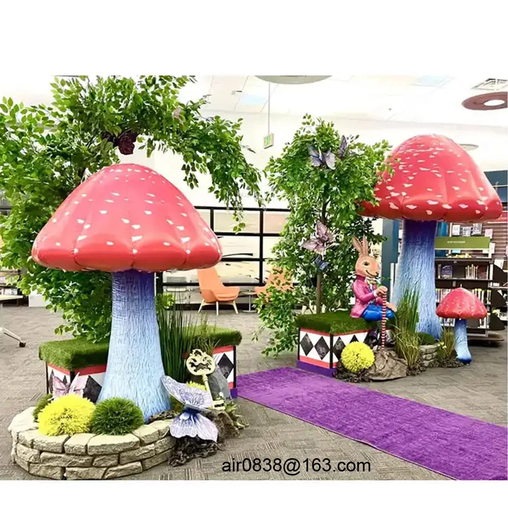 

Floor Standing Giant Inflatable Mushroom Party Decoration Led Mushroom Balloon Club Lighting Art Props For Park Street AM217021