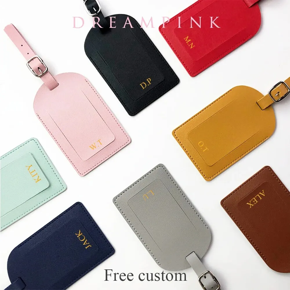 1pcs High Quality Eco-friendly PU Cover Artificial Metal Passport Holder Case With Strap Luggage Tag