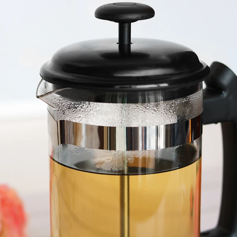 French Press Refillable Coffee Kettle Party Time Americano Coffee Maker Tea Milk Foam Producer With Clip Spoon