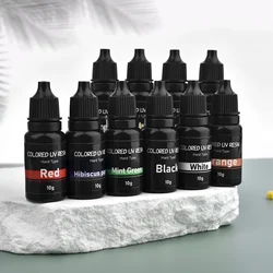 17 Colors UV Resin Glue 10g Color Epoxy Adhesive Ultraviolet Curing Sunlight Activated Hard Quick Drying For Jewelry Resin Glue