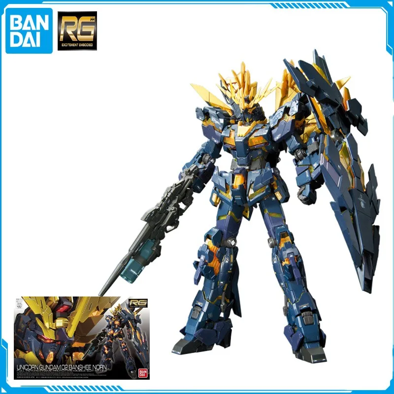 

In Stock Bandai RG 1/144 RX-0[N] Unicorn Gundam 02 Banshee Norn Original Anime Figure Model Toys Action Collection Assembly Doll