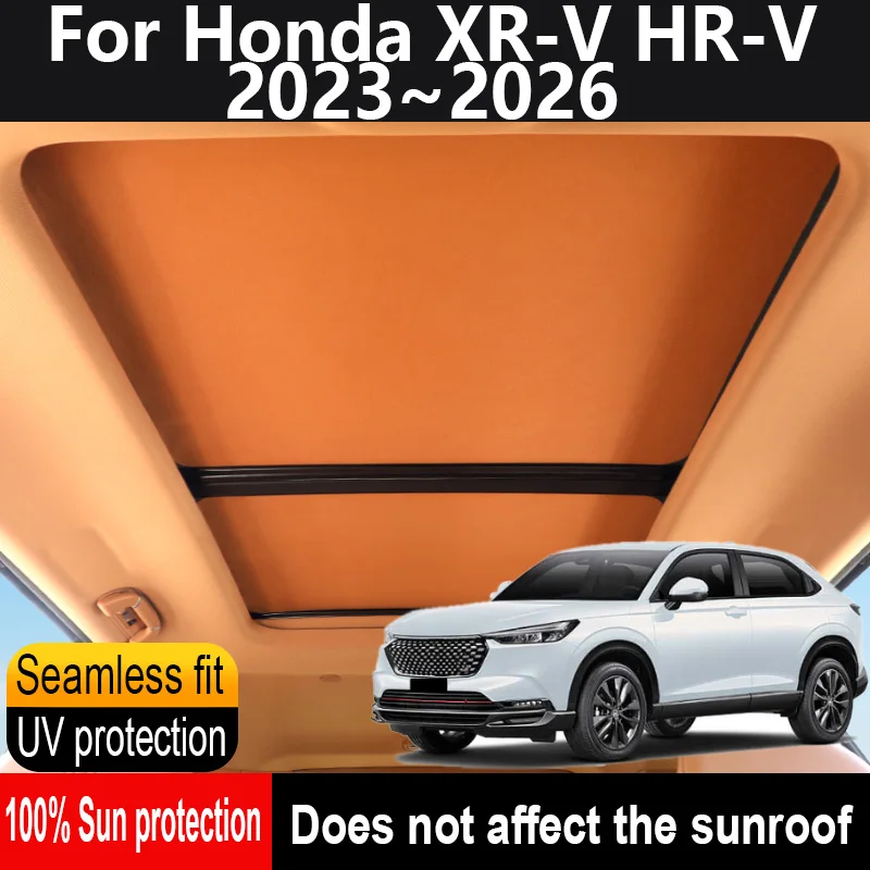

Car Panoramic Sunroof Insulation Roof Visor For Honda XR-V HR-V 2023~2026 Anti-UV Electrostatic Adsorption Sky Curtain Sunshade