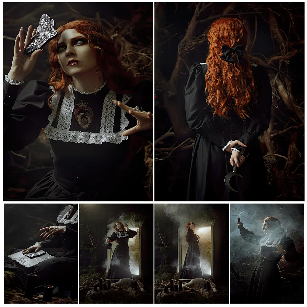 

The Red-Haired Witch Of Salem Wall Art Fantasy Artwork Canvas Pirnt Victorian Witchcraft Girl Gothic Art Poster Print Home Decor