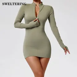 Zipper Jumpsuit Women's Tracksuit Bodysuits Yoga Set Workout Gym Clothes Long Sleeve Yoga Jumpsuits One Piece Rompers Sportswear
