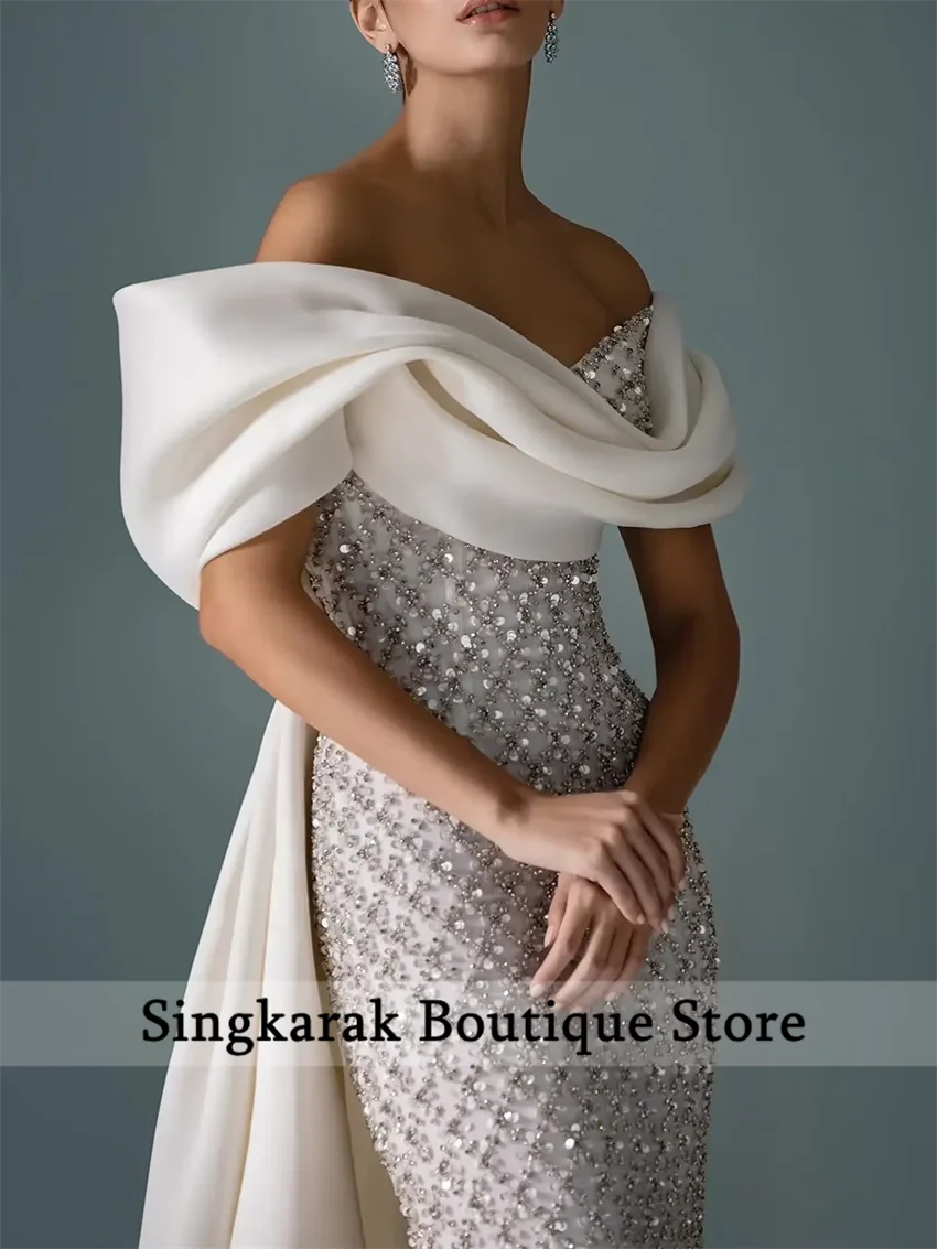 Glitzerndes weißes, elegantes Vintage-Abschlussballkleid mit süßen Pailletten, glänzend, herzförmig, individuell anpassbar, für formelle Anlässe, Abendparty-Kleider