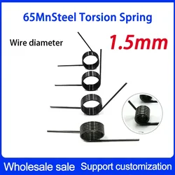 V-Shaped 65Mn Steel Helical Torsion Spring Helicaltorsio Ring Wire Diameter 1.5mm Angle 60 90 120 180 Degrees 1 Pieces