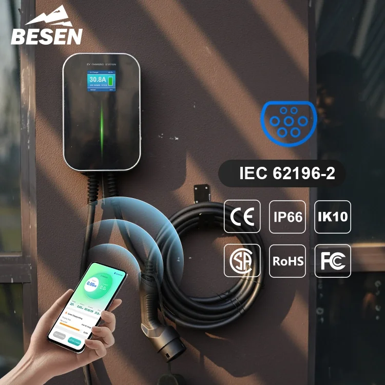 Besen produttore APP commerciale Smart Control Wallbox Mode 3 32A 7kw Mobile Home AC veicolo elettrico EV caricabatteria da parete per auto