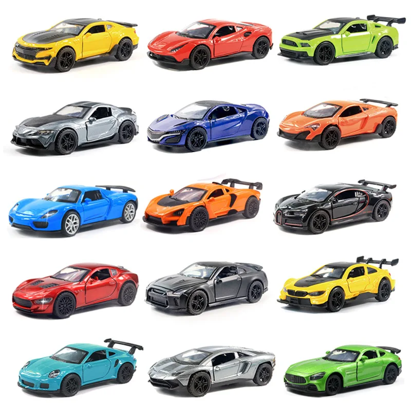 

Bag 1:36 Alloy Sports Car Model with Sound and Light Pull Back Door Children's Toys Car Boy Women's Gifts Wholesale