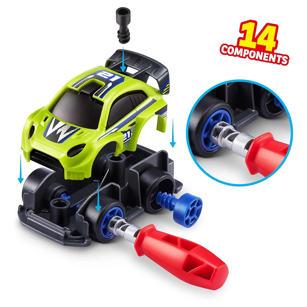 ZURU 5 Surprise Make-A-Racer سباق السيارات تحت عنوان الجدة Unboxing لعبة تحصيل صندوق أعمى صغير لعبة هدية للأولاد #2