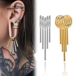 5/10/lot Ear Lobe Cuff Ring Ear Clip Earrings Simple Jewelry For Women Piercing Stainless Steel Ear Circle Earrings Body Jewelry