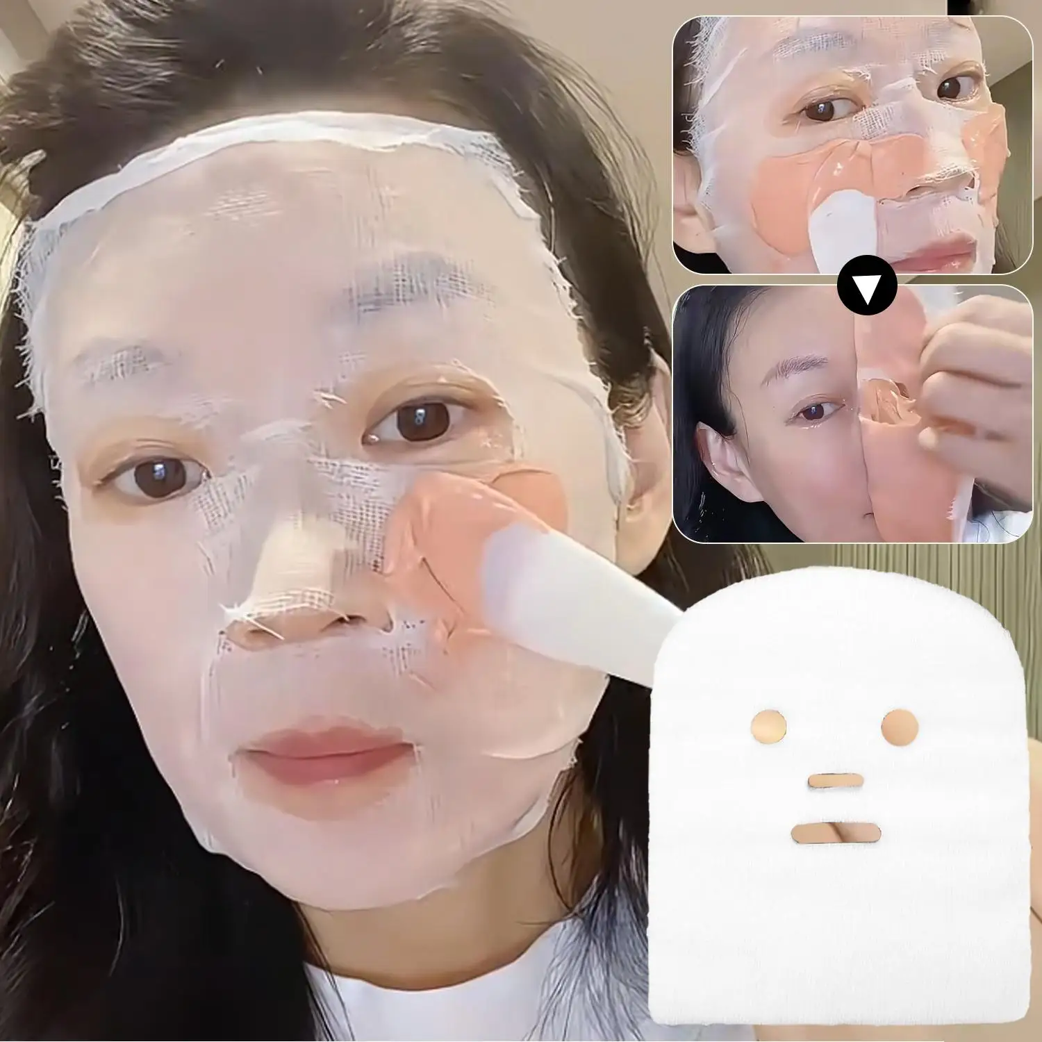 

50/100 шт. Мягкие одноразовые маски-салфетки из чистого хлопка для DIY-процедур и салонов красоты, с высокой впитываемостью, не вызывающие раздражения