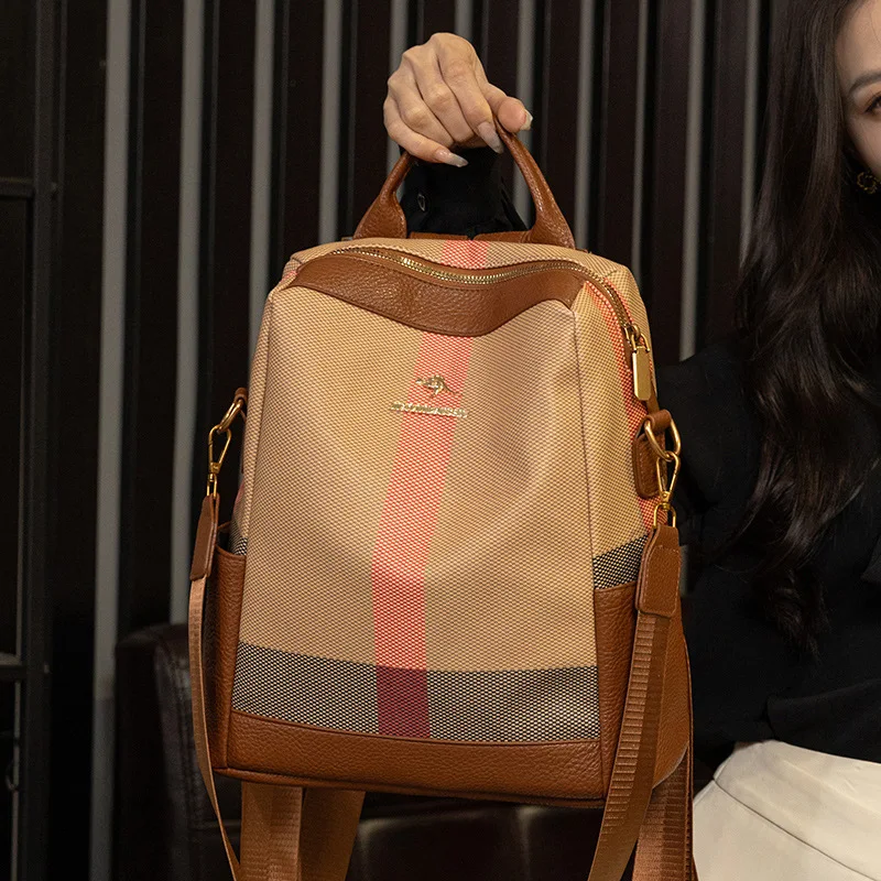 

2025 Women's New Casual Backpack - Lightweight Large Capacity for School/Short Trips, simple style matches Knits/Chinos