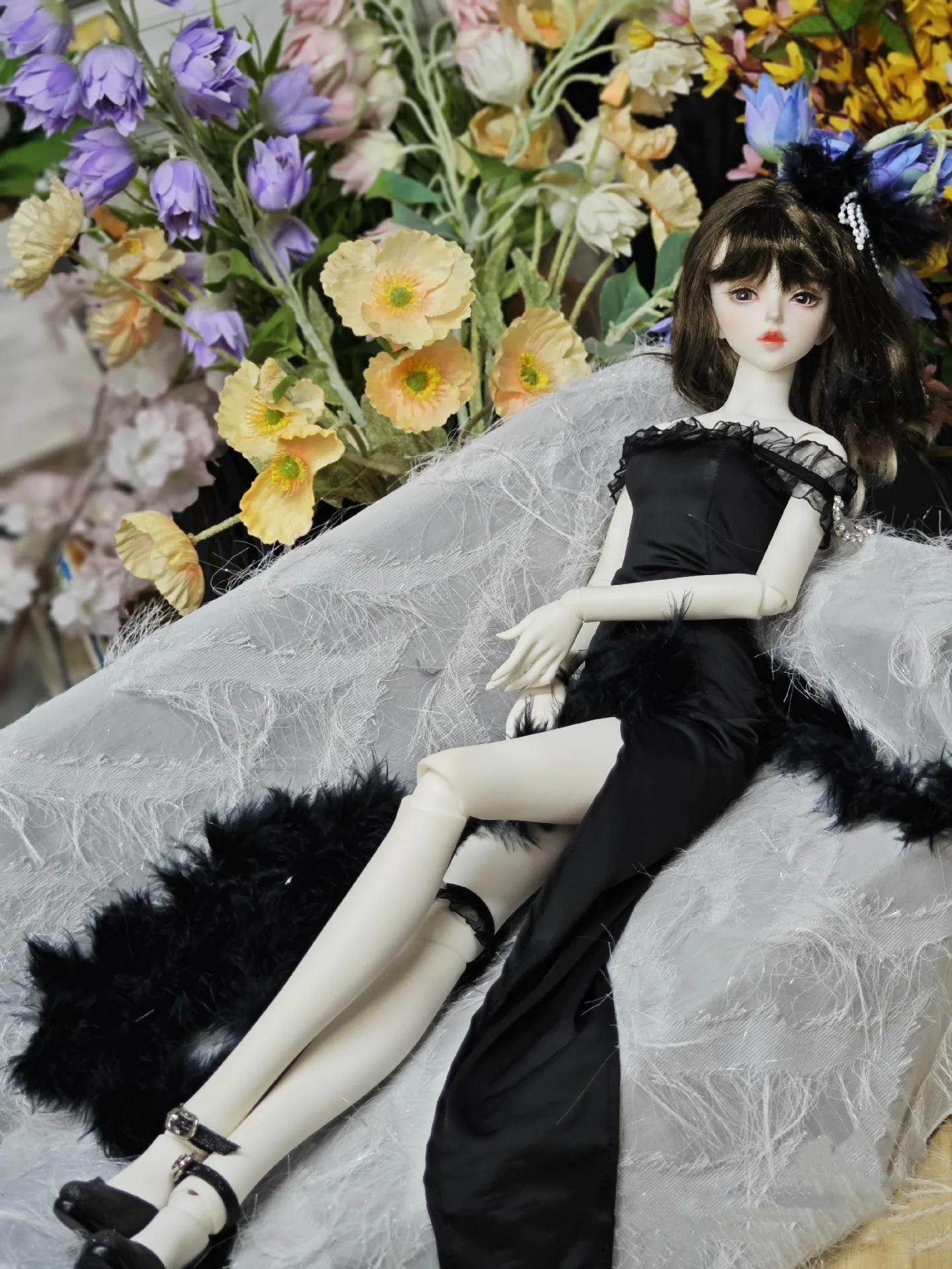 Clothes for doll sexy dress in black and white 1/3 1/4 BJD skirts free shipping