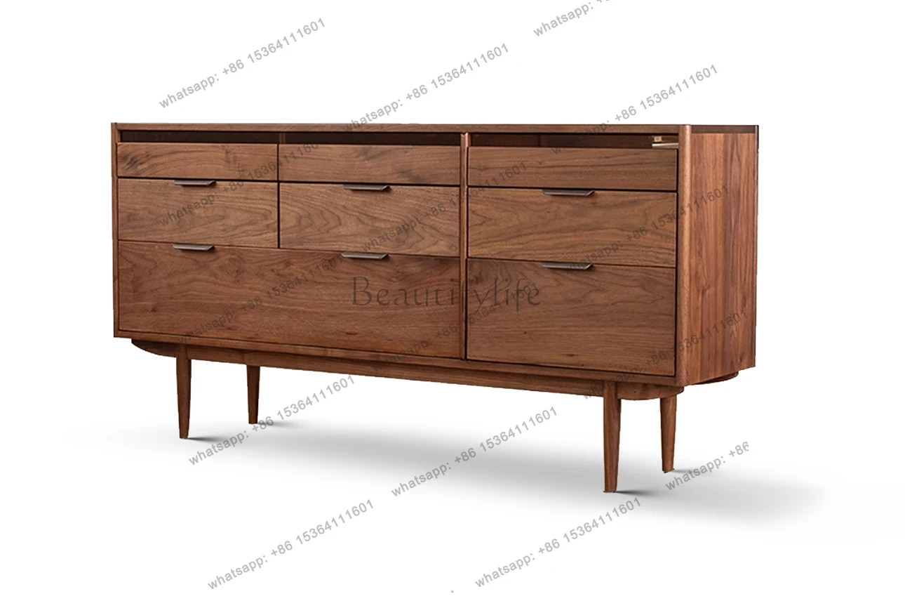 

Североамериканский черный орех, шкаф с восьми ведрами, шкаф для хранения, шкафчик для гостиной из цельного дерева, современная простая прикроватная тумбочка