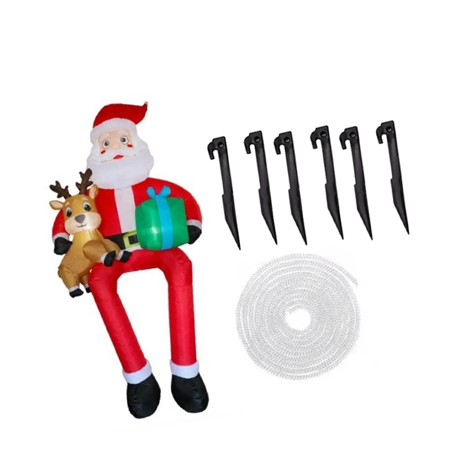 Christmas Inflatable Santa Inflatable Toy Built in LED for Lawn Patio Winter