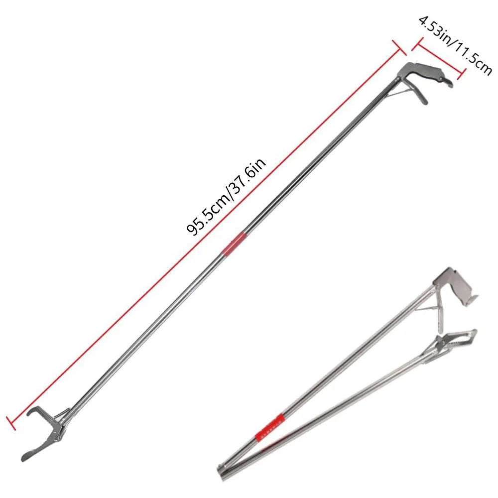 1.2m Foldable Snake Tongs Stick Easy Reach Pick Up Tool Foldable Garbage Clip