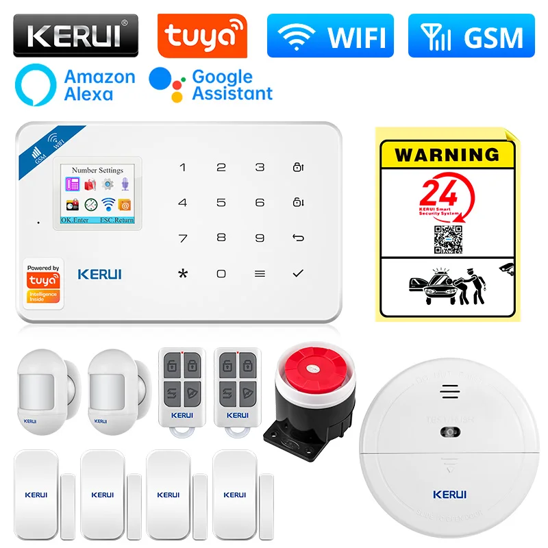 KERUI W181 Home Security Alarm System GSM Connection Mobile Wireless Burglar Alarm Kit with Motion Sensor Siren