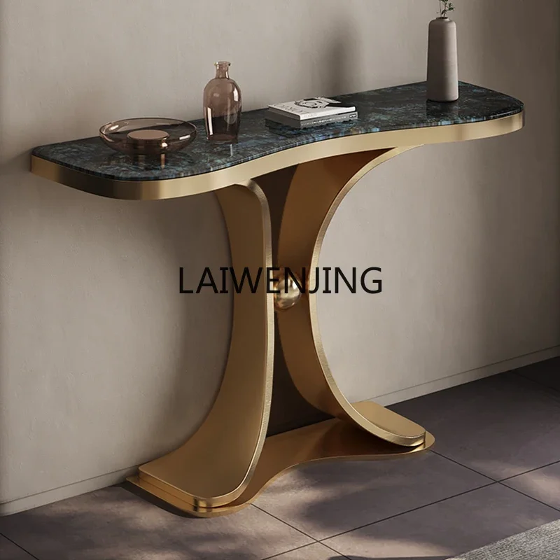 light luxury cabinet foyer stainless steel end view table rack partition
