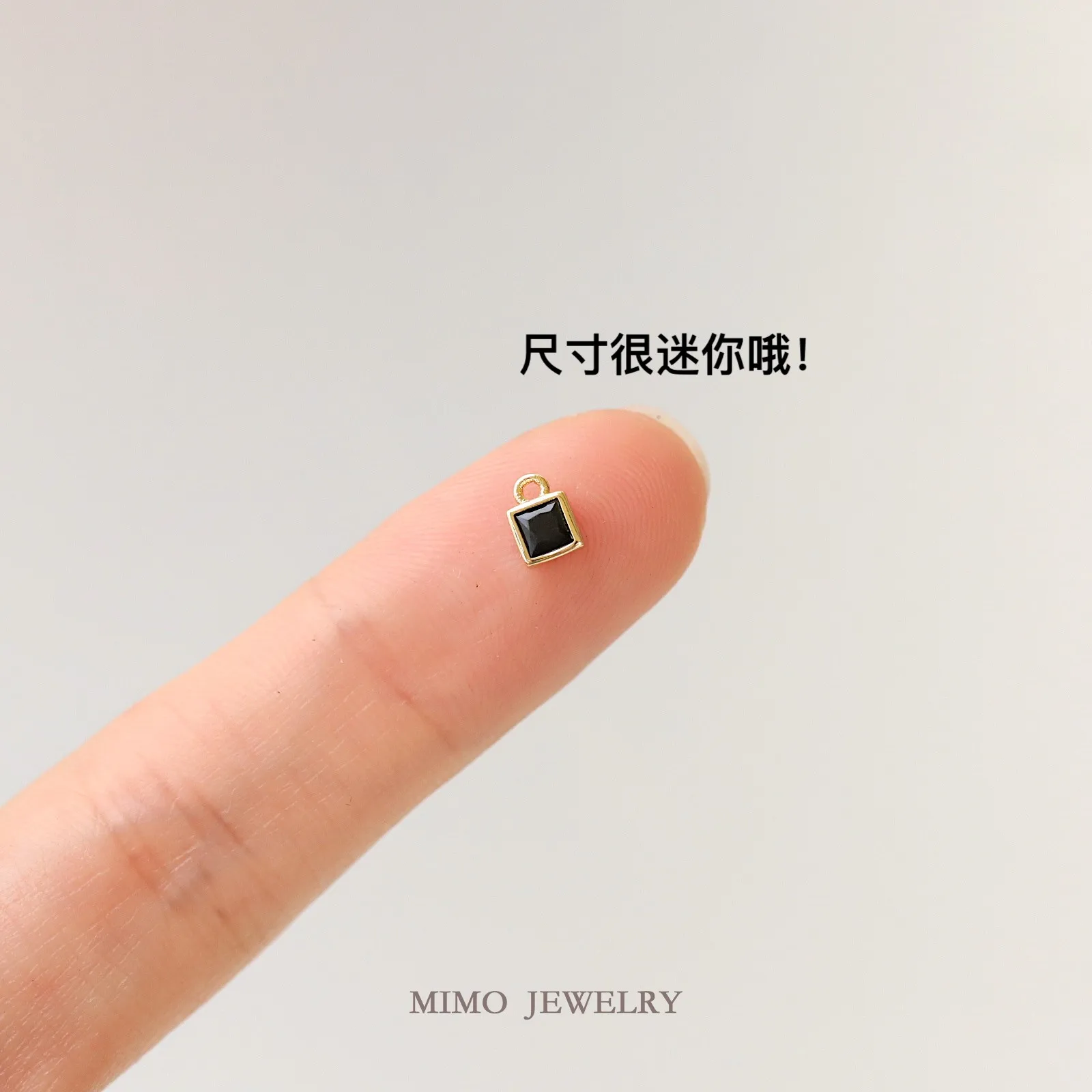Micro Inlaid Zircon Mini Edging Small Square Block Square Charms Pendant Supplies DIY Hand Brass Gold Plated Accessories 5.5x4mm