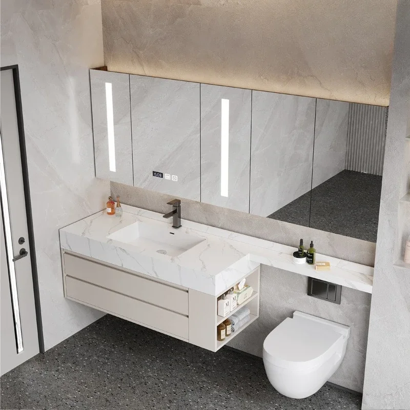 Factory Direct Compatible with Slate Bathroom Cabinet Seamless Ceramic Integrated Basin Toilet Extension Washstand