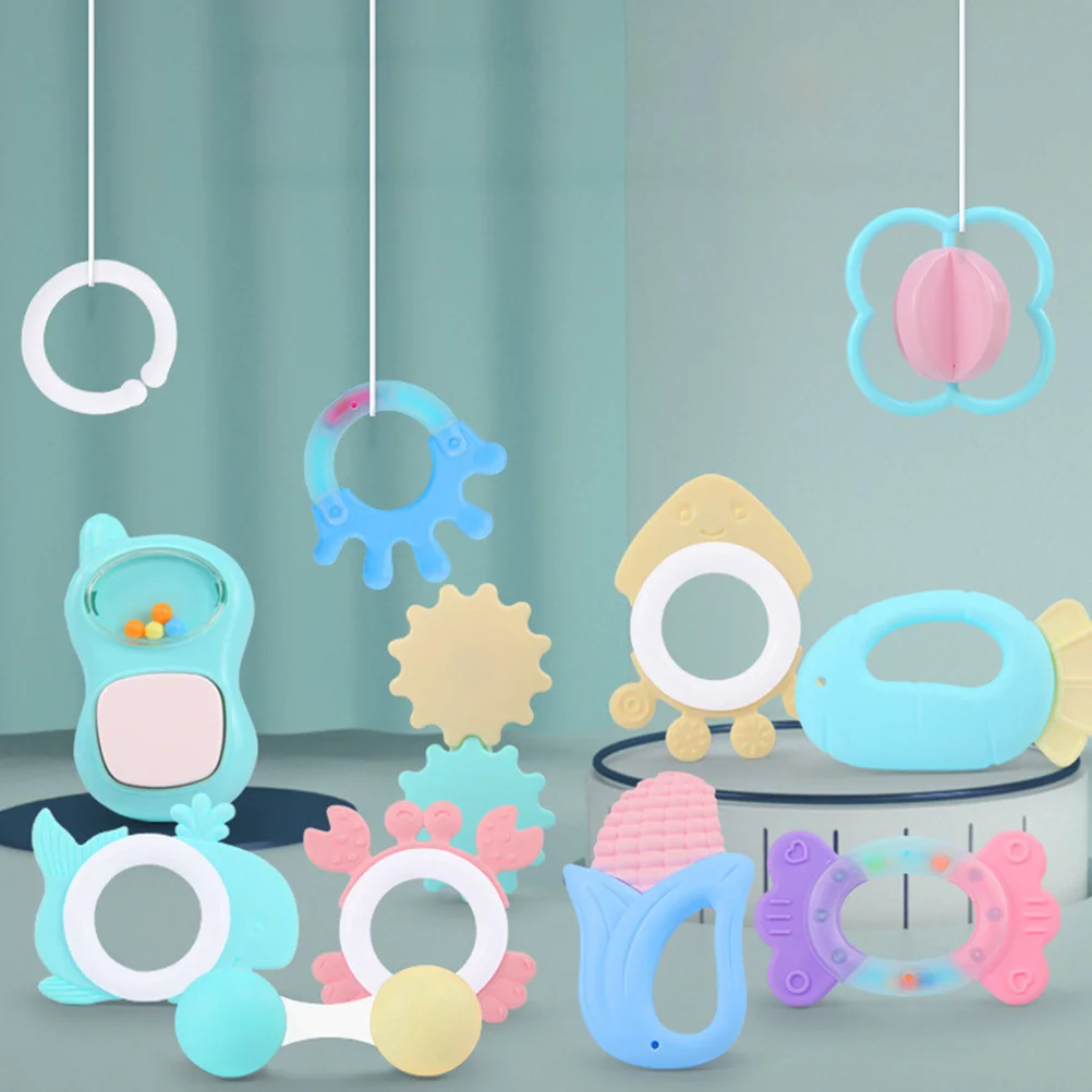 

12 шт., детский колокольчик для прорезывания зубов, разные формы для новорожденных, массаж десен, молярный прорезыватель, погремушка для раннего развития