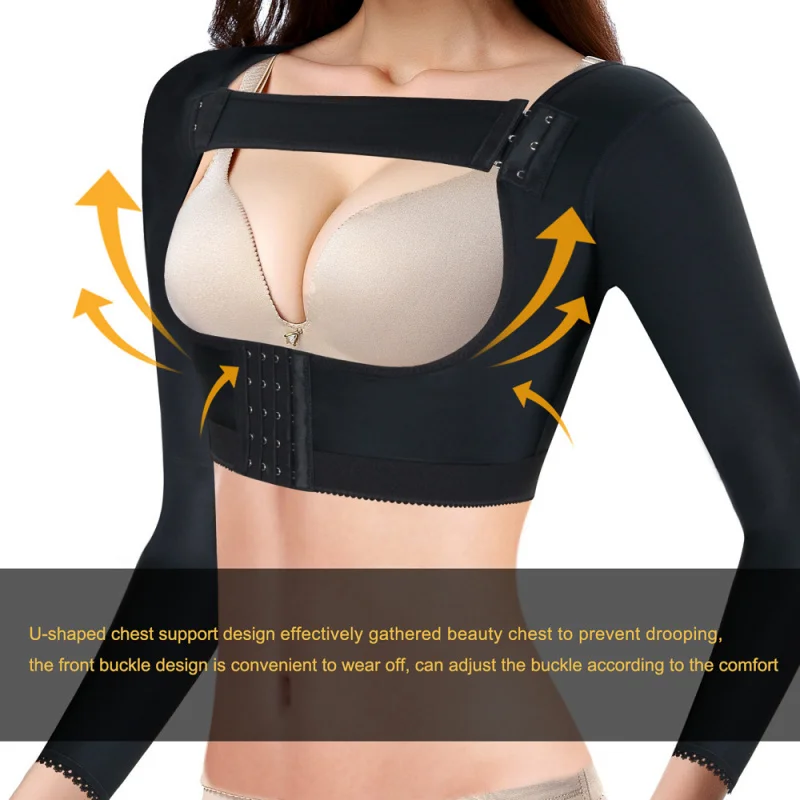 Cross-Border Hot Selling Body Shaping Top Adjustable Support Chest Humpback Posture Brace Long Sleeve Body Shaping Top