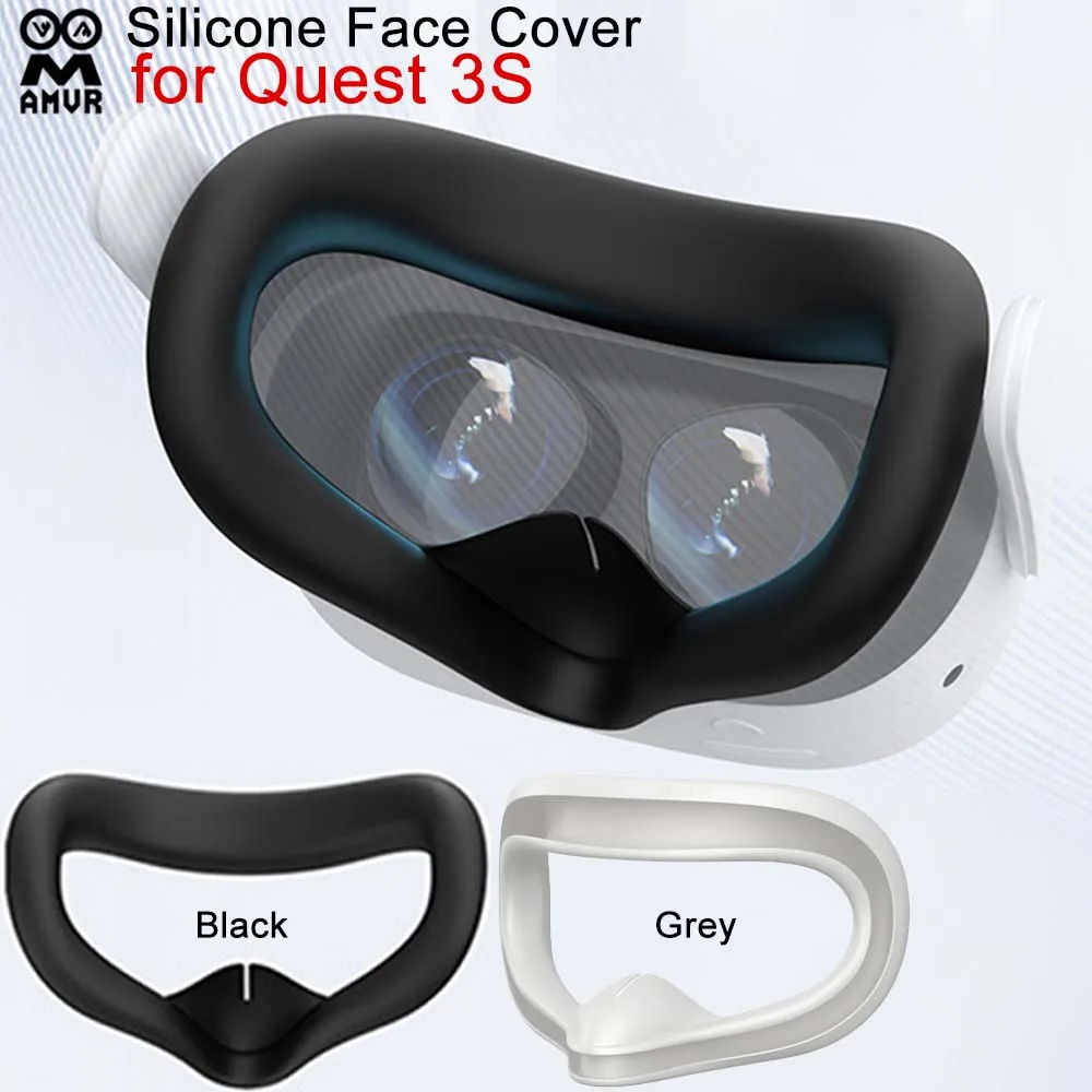 

AMVR Silicone Face Cover for Meta Quest 3S Eye Mask Comfortable Sweatproof Protective Cover VR Glasses Accessories
