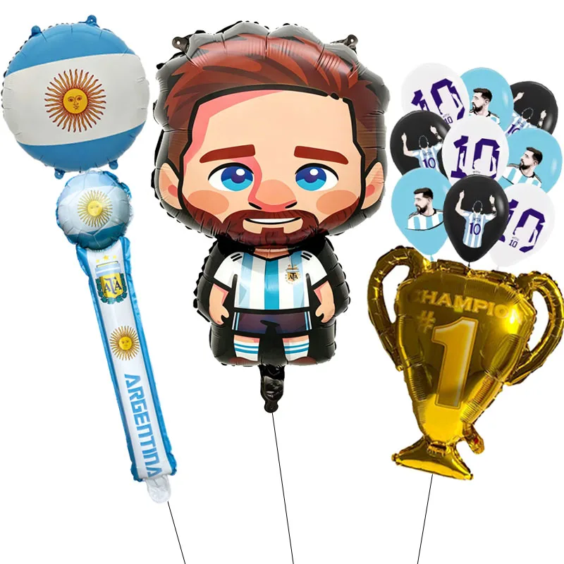 Ballons à thème football Messi pour la décoration de fête d'anniversaire, ballons pour enfants, garçons, jeu de football, sport, fête d'anniversaire, décoration de club de football