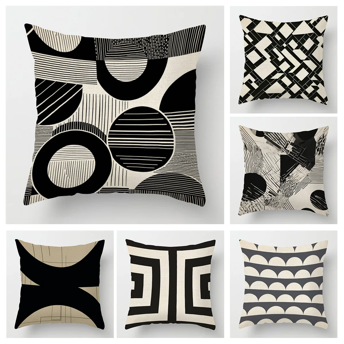 Abstract Geometric Pillowcase 18x 18 Inch Machine Washable Four Seasons Universal Home Decorative Cushion Cover 45x45cm