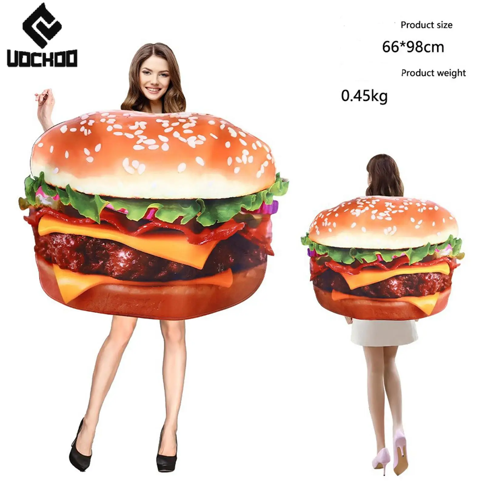 Halloween Food Cosplay Costume Performance Coke Burger Hot Dog Child School Activity Outfit Carnival Party Tops 3D Printing Wear view 2