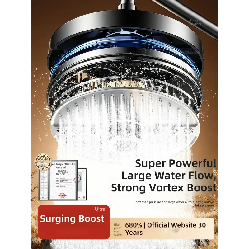 Top‑spray handheld showerhead, pressure‑boosting shower nozzle, single‑head shower spray—national subsidy available.