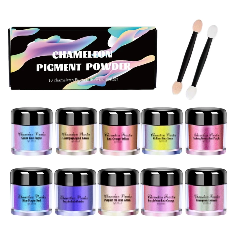 

12 Colors Chameleon Mica Powder,Color Shift Mica Powder for Epoxy Resin,Nails